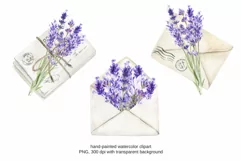 Lavender Envelopes Clipart PNG/ Wedding clipart Product Image 2