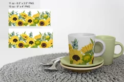 Sunflower Mugs Sublimation Designs PNG, 11 & 15oz mug Product Image 2