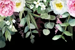 Watercolor Peony Seamless Border PNG clipart Product Image 3