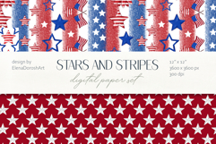Patriotic Stars and Stripes Seamless Pattern Set Product Image 1