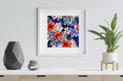Patriotic Flowers Digital Papers - Seamless Patterns Product Image 5