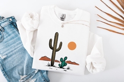 Cactus and Desert Sun PNG, Vintage Southwestern Saguaro Product Image 3