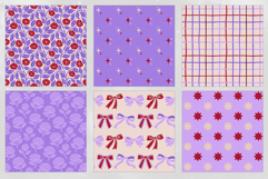 Cherry Lilac Seamless Pattern Set Product Image 4