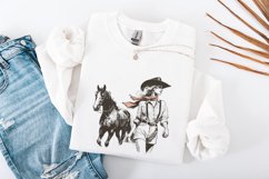 Cowgirl PNG, Western Desert Scene, Ranch Scene, Cowboy Product Image 4