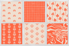 16 Ivory &amp; Orange Seamless Patterns Product Image 4