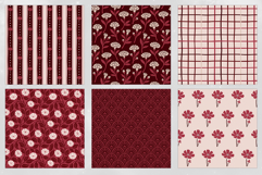 Garnet Floral Seamless Pattern Set Product Image 4