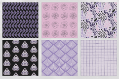 16 Lilac &amp; Noir Seamless Patterns Product Image 4