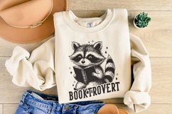 Booktrovert PNG, Funny Book Lover PNG, Reading Raccoon png, Product Image 4