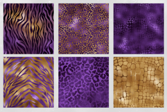 16 Gold &amp; Purple Luxury Safari Seamless Patterns Product Image 4