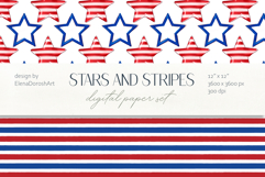 Patriotic Stars and Stripes Seamless Pattern Set Product Image 1