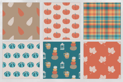 16 Teal Pumpkin Seamless Patterns Product Image 4