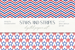 Patriotic Stars and Stripes Seamless Pattern Set Product Image 1