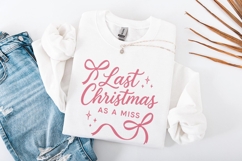 Last Christmas As A Miss PNG - Engaged Christmas Shirt, Product Image 3