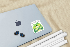 Grumpy Green Cat Funny Christmas Stickers PNG Files Product Image 4