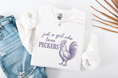 Just A Girl Who Loves Peckers PNG, Funny Chicken, Country Product Image 3