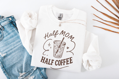 Half Mom Half Coffee PNG, Retro Mama PNG, Checkered Mom Product Image 2