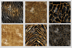 16 Black &amp; Gold Luxury Safari Seamless Patterns Product Image 4