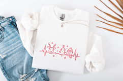 Heartbeat Christmas PNG, Cute Reindeer Snowman and Product Image 3