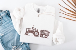 Rustic Farm Tractor Sketch PNG, Vintage Hay Wagon PNG, Product Image 4
