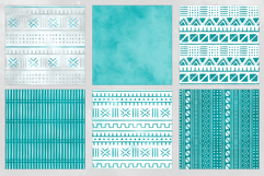 16 Teal Bogolan Seamless Patterns Product Image 4