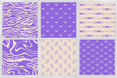 16 Ivory &amp; Lilac Seamless Patterns Product Image 4