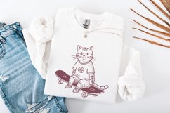Cat Skateboard png, Skateboarding Cat PNG, Funny Cat Product Image 4