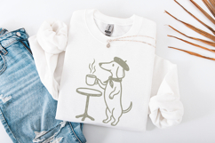 Dachshund Dog PNG Coffee Clipart, French Cafe Art, Product Image 3