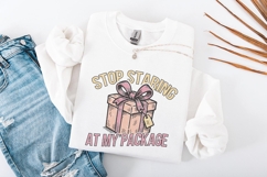 Stop Staring At My Package PNG, Funny Gift Box Shirt, Product Image 4