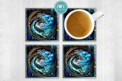 FAUX STAINED GLASS DRAGON SUBLIMATION MUG WRAP DESIGN Product Image 4