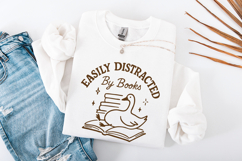 Easily Distracted By Books PNG, Silly Goose Bookish Design, Product Image 3