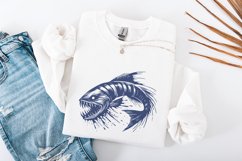 Deep-Sea Monster Fish PNG, Vintage Horror Marine Art, Product Image 4