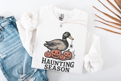 Haunting Season PNG, Duck Halloween Shirt, Pumpkin Spider Product Image 2