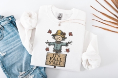 It’s Fall Y’all PNG, Scarecrow Autumn Shirt, Cute Fall Product Image 4