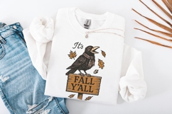 It’s Fall Y’all PNG, Autumn Crow Design, Pumpkin Spice Product Image 3