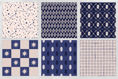 16 Navy &amp; Cream Seamless Patterns Product Image 4