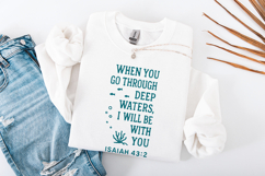 When You Go Through Deep Waters PNG, Isaiah 43:2 Scripture Product Image 2