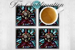 FAUX STAINED GLASS CHRISTIAN COFFEE MUG SUBLIMATION WRAP Product Image 4