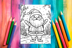 4 Cute Kawaii Santa Claus Coloring Pages, Christmas Designs Product Image 4