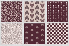 16 Ivory &amp; Burgundy Seamless Patterns Product Image 4