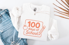 100 Days Of School PNG, Cute Apple And Pencil Digital Product Image 4