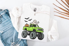 Monster Truck Halloween PNG, Ghost and Pumpkin Truck PNG, Product Image 3