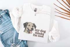 My Dog Thinks I&#039;m Cool PNG, Retro Dog Lover Shirt, Funny Product Image 3
