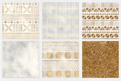 White and Gold Bogolan Digital Paper Product Image 5