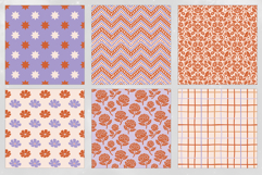 Terracotta Lilac Seamless Pattern Set Product Image 4