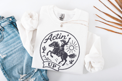 Actin&#039; Up PNG, Cowgirl Horse Western Shirt, Wild West Rodeo Product Image 3