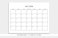 2026 Monthly Printable Calendar PDF Files Product Image 4
