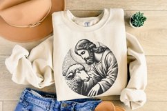 Jesus and Sheep PNG Design, Faithful Shepherd Graphic, Product Image 4