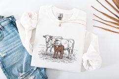 Cow PNG, Cattle Sublimation Design, Western Design, Hand Product Image 4