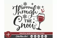 Sipping through the Snow Christmas shirt svg, Christmas SVG, Product Image 3