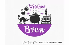 Witches Brew SVG, Halloween Round Sign SVG, Farmhouse SVG Product Image 2